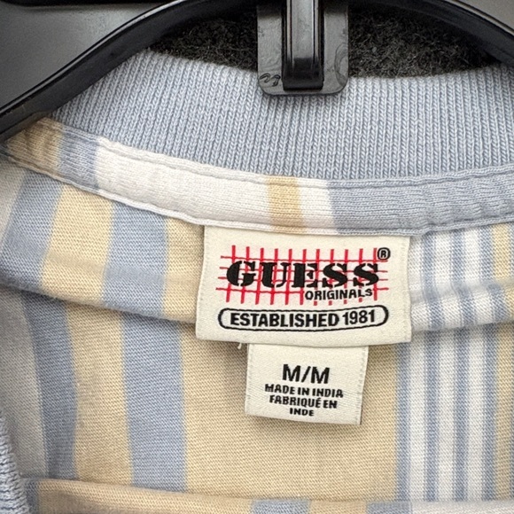 Vintage Guess Retro 90's Vertical Stripped T-Shirt - Picture 2 of 2